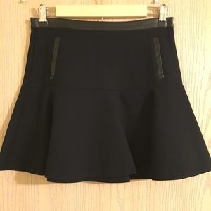 Forever 21 Black Circular Skirt (Leather Details)
